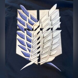 Gildan Men’s Zip Up Hoodie Attack On Titan Survey Corps, Navy Blue Hoodie, Large